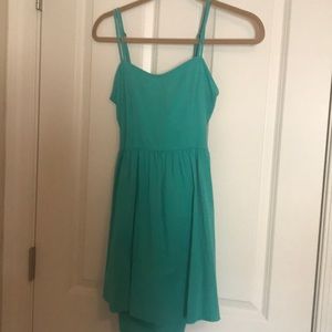 Teal dress with open back
